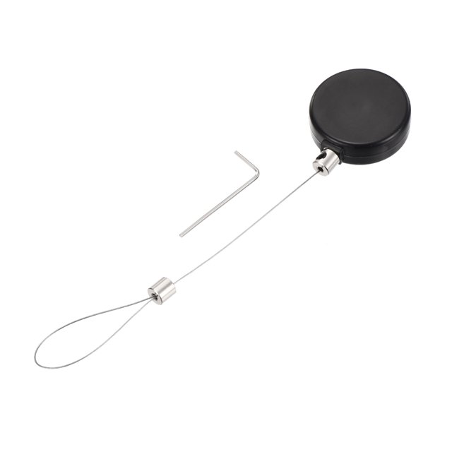 Uxcell Serrure de Câble Rétractable 1.8 Pieds avec Loquet Télécommande Serrure de Sécurité avec Cordon Réglable Anti-Vol, Noir