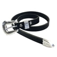 thumbnail image 1 of Zelikovitz Ceinture en Cuir de Buffle Pleine Fleur Style Western Noir 3⁄4′′ – Accessoire de Mode Décontractée Fait à la Main pour Cowgirl/garçon, 1 of 5