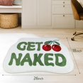 thumbnail image 2 of SHIYUE Get Naked Bath Mat Green Cute Funny Bathroom Rug, Soft Absorbent Water Non Slip, Superior Washable Microfiber Cool Shower Preppy Decor Rug (Cherry 18"x26"), 2 of 8