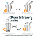 thumbnail image 3 of Coffee Pot Stovetop Coffee Maker Percolator Campfire Coffee Pot Stainless Steel Coffee Pot Camping Outdoors Home 12 Cup, 3 of 6