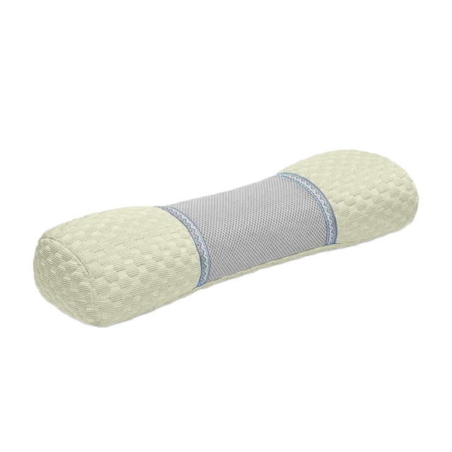 Neck Support Pillow with Cooling Technology, Ergonomic Lumbar Pillow for Back and Side Sleepers, Memory Foam Cervical Pillow with Removable Cover, Yellow Color