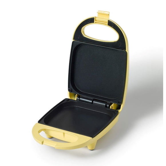 Ricardo Mini Griddle, Non-Stick Surface, 4 Silicone Molds, Even Heating Top & Bottom Plates, Locking Storage, Easy to Clean, 520W, Yellow