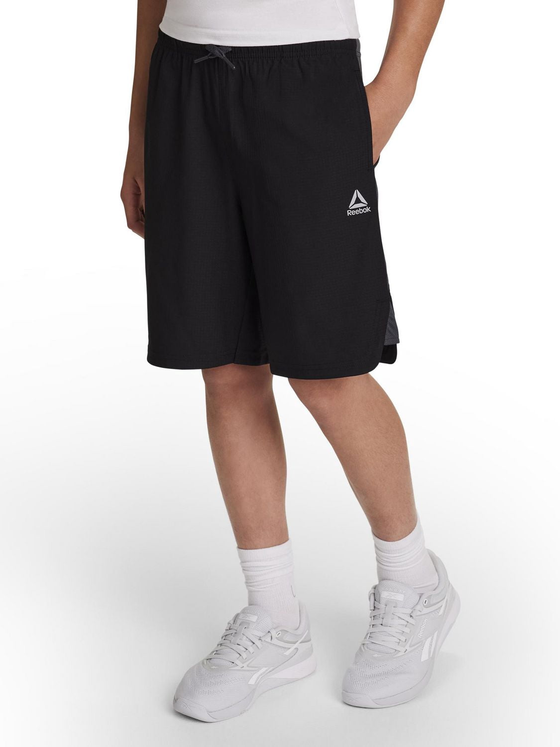 Short d'entraînement Reebok Pace Breaker pour garçon avec poches, entrejambe de 18 cm