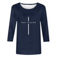 thumbnail image 5 of BVOFAR T-Shirts Chrétiens à Imprimé Lettre pour Femmes Col Rond Manches 3/4 Décontracté Cadeaux de Vacances T-Shirts Béni, 5 of 5