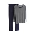 thumbnail image 2 of RKSTN Ensemble de Pyjama pour Homme Ensembles de Pyjamas à la Mode Automne Détente Col Rond Manches Longues Chandail Ensembles de Pjs Confortable 2 Pcs Décontracté Tenue d'Intérieur d'Hiver, 2 of 3