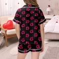 thumbnail image 5 of Pyjama en Satin pour Enfants pour Fille, Imprimé Graphique, Ensemble de Hauts à Boutons, Ensemble de Pyjama Décontracté, Pyjama pour Enfants, Filles 8-10 Ans, 5 of 5