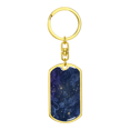 thumbnail image 4 of Celestial Blue Galaxy Stainless Steel or 18k Gold Premium Swivel Dog Tag Keychain, 4 of 8