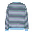 thumbnail image 4 of Styesk Chandails à Manches Longues pour Femmes Grande Taille Tendance Chemise Rayée Ample Col Rond Chandail Tunique Hauts Décontractés Molleton Épais Doux Chandail, 4 of 4