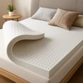 thumbnail image 1 of Foam Canada 2" Twin (38" x 75") Size Organic Latex Mattress Topper (Soft) With Cover, Natural Support for Medium Beds, GOLS Certified, Eco-Friendly, Pressure Relief, Mattress Pad Bed Mattress Softener, 1 of 13