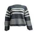 thumbnail image 1 of Women‘s Fall Loose Knit Tops Stripe Print Long Sleeve Sweaters, 1 of 9