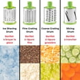 thumbnail image 3 of Starfrit Drum Grater with 4 Interchangeable Stainless Steel Barrels, Suction Base Stability, Ultra Sharp Blades, Safety Pusher, Perfect for Grating and Slicing Vegetables, Cheese and Ice Shaving, 3 of 10