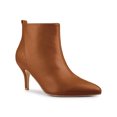 thumbnail image 1 of BLISSFUL STEP Women's Pointed Toe Side Zip Stiletto Heel Ankle Boots Brown 7, 1 of 8