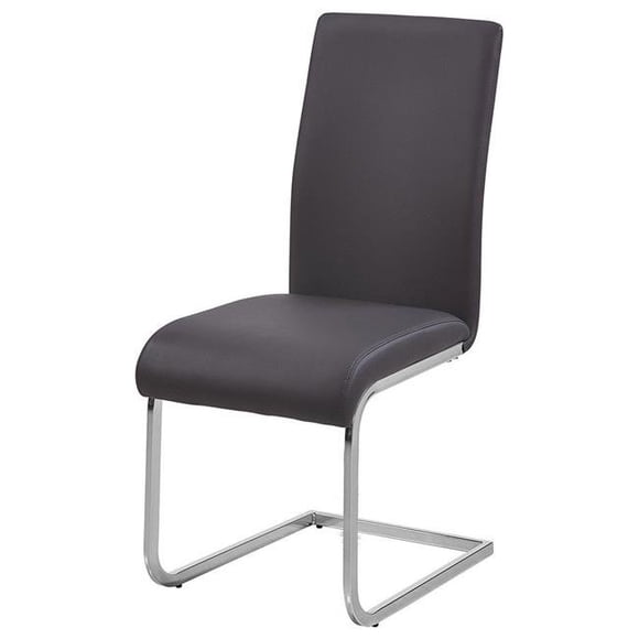 Best Master Furniture Exe Modern Chrome Dining Side Chairs, Grey (Set of 2)