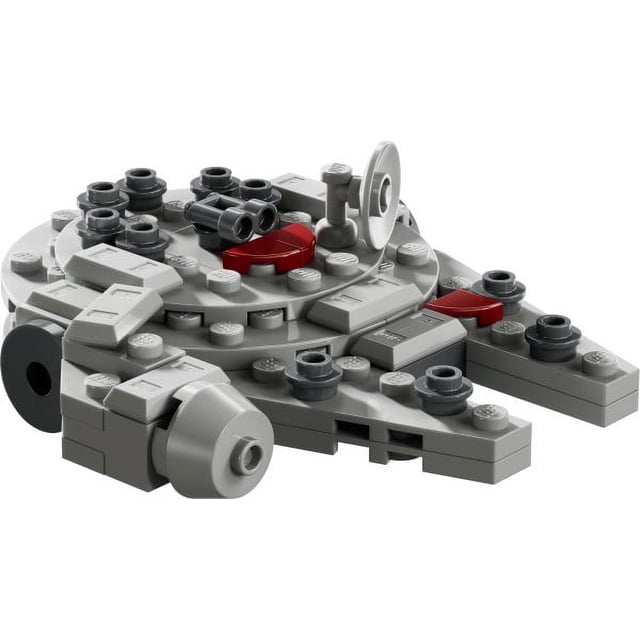 LEGO Star Wars Millennium Falcon Mini-Build - Space Ship Building Toy for Kids, Ages 6+ - 30708 pocket-size mini-scale Millennium Falcon model with 74 pieces, compact brick build showing cockpit and round dish elements; easy, battery-free travel toy that doubles as a small display for desks or shelves, ages 6+.