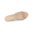 thumbnail image 4 of BLISSFUL STEP Sandales Mules à Talons Hauts Stilettos pour Femmes avec Décor de Strass Nude 7, 4 of 8