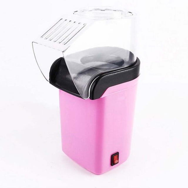Pink Electric Popcorn Maker Machine For Home Use Mini Size 3.94 X 4.53 X 10.24 Inches With 1200W Power 50-60Hz Frequency Includes 1 Piece Grain Blasting Container For Quick Popcorn Popping