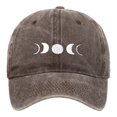 thumbnail image 1 of HNMKIU Moon Embroidery Distressed Washed Baseball Cap Classic Unstructured Low Profile Dad Hat for Daily Use Baseball Hats 03_Coffee,One Size, 1 of 3