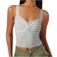 thumbnail image 1 of Timegard Going out Tank Top for Women Ruched V Neck Slim Comfy Knit Tee Sleeveless Top Solid Color, 1 of 7