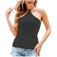 thumbnail image 2 of EQWLJWE Débardeurs Sans Manches pour Femmes Débardeurs d'Été pour Femmes Mode Décontractée Couleur Unie Bloquant Débardeurs Col Rond, 2 of 8