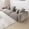 thumbnail image 2 of The Magic Home Canapé de Coin Convertible Modulable 3 Places en Velours Côtelé Brun,, 2 of 10
