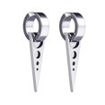 thumbnail image 4 of 1 Pair Men Geometric Titanium Steel Ear Clips Prevent Allergy Ear Clips Male Non Piercing Jewelry Earrings, 4 of 9