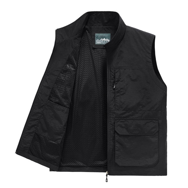 Grrvtrz Mens Outdoor Work Photo Cargo Safari Fishing Travel Vest Jacket Multi Pockets