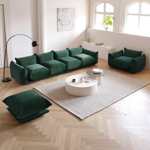 bokifol 4 Seats Sofa and Armrest Sofa Sets,Modular Sectional Couch Furniture Sets with Ottoman,Living Room Sofa Set,Green