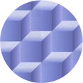 thumbnail image 1 of Ahgly Company Tapis Rond Lavable en Machine Intérieur Jeans Transitionnels Bleu, 7 Pieds Rond, 1 of 7