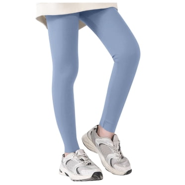 YOUSNH Girls Athletic Leggings Kids Dance Running Yoga Pants Workout Dance Tights Girls Pants Blue 3-4 Years