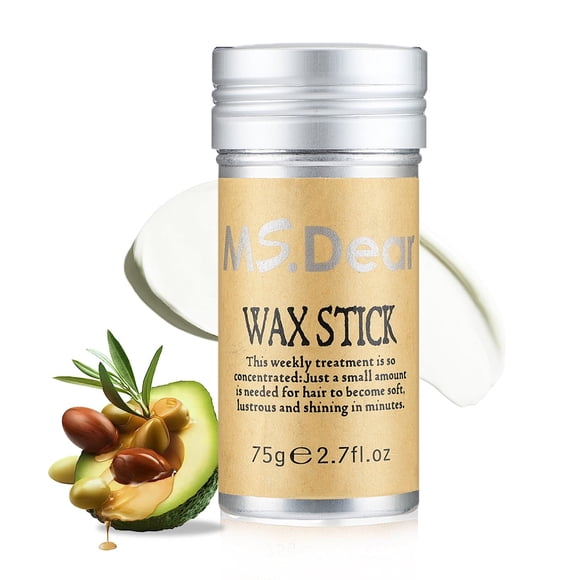 Bâton de Cire pour Cheveux, Bâton de Cire pour Cheveux Lisses, Bâton de Gel Crème Coiffante Non Grasse pour s'Envoler et Contrôler les Bords Cheveux Frisottés 2,7 Oz