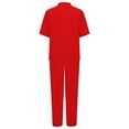 thumbnail image 4 of Oyolan Garçons Coton Uniforme Tang Brodé Dragon Traditionnel Chinois Kung-Fu Tang Arts Martiaux Ensembles Rouge-A 130, 4 of 6