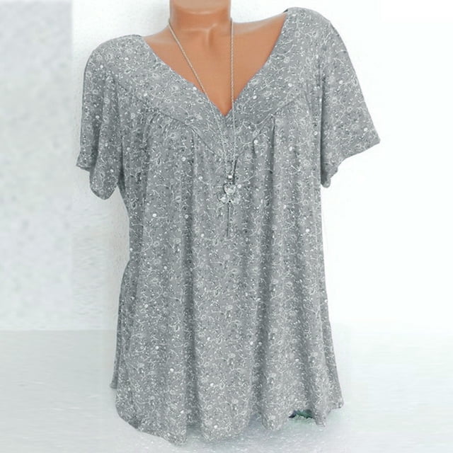 TIMIFIS Plus Size Tunic Tops For Leggings Casual Flowy Tshirts Ruched Blouses For Women