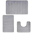 thumbnail image 2 of Cagogo under $5 Bath Mat Set, 3 Piece Foam Bath Mat Set, Memory Foam Bathroom Rug Toilet Mat, Super Absorbent Non Slip Bath Mat, Machine Washable Shower Bathroom Rug, Comfortable Bathroom Floor Mat, 2 of 9