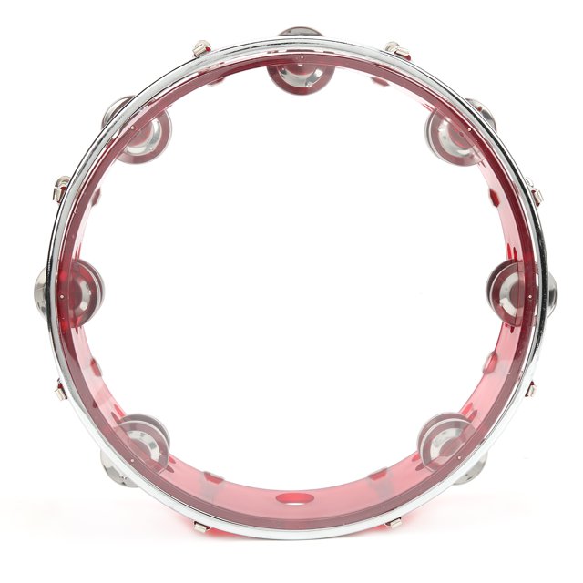 Tambourin, Jingles de Percussion 10 Pouces Réglables ABS Portable Métal pour Jouer Rouge, Bleu