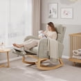 thumbnail image 2 of BeesClover Rocking Chair, Nursery Chair with Pillow, Rocking Accent Armchair for Living Room Bedroom Nursing Room, 2 of 8
