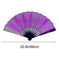 thumbnail image 2 of Dvruxg LED Glowing Hand Held Folding Fan Stage Performance Show Light Up Fan Birthday Party Dance Gift Wedding Night Bar Club Fluorescent Props, 2 of 5