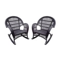 thumbnail image 1 of Jeco Wicker Rocker Chair in Espresso (Set of 2), 1 of 2