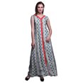 thumbnail image 1 of Bimba Shibori Printed Front Slit Sleeveless Summer Spring Long Women BeachDress-X-Large, 1 of 5