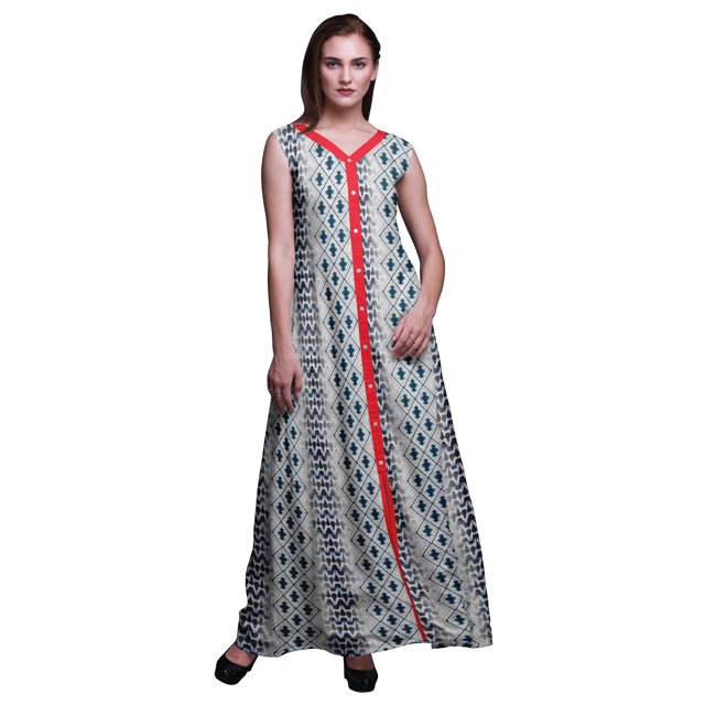 Bimba Shibori Printed Front Slit Sleeveless Summer Spring Long Women BeachDress-X-Large