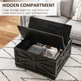 thumbnail image 4 of HOMCOM Table Basse avec Dessus Rabattable et Rangement Caché, Table Centrale Carrée Noire, 4 of 10