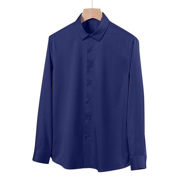Mens Tall Button Down Shirts Mens Dress Shirts formal Men formal Shirts Man Dress Shirt Mens Slim Fit Dress Shirts, Navy, XL