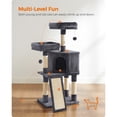 thumbnail image 4 of FEANDREA Cat Tree, Cat Tower, 45.3-inch Cat Condo with Scratching Posts, Ramp, 2 Plush Perches, Cat Cave, for Small Spaces, Apartment, Smoky Gray, 4 of 5