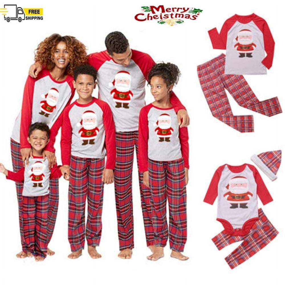 EIMELI Christmas Pajamas for Family Gingerbread Man Print