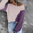 thumbnail image 4 of RKSTN Sweaters for Women Automne et Hiver Casual Pull Chemisier Manches Longues Patchwork Tops Pull Automne Sweaters, 4 of 7