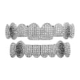 thumbnail image 4 of segolike Hip Hop Grill Set Tooth 8 Top Tooth 8 Bottom Tooth for Men Women Rapper Costume silvery set, 4 of 9