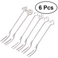 thumbnail image 1 of 6Pcs/set Stainless Steel Fruit Forks Salad Snack Cake Dessert Tableware Variety Pattern Kitchen Supplies, 1 of 8