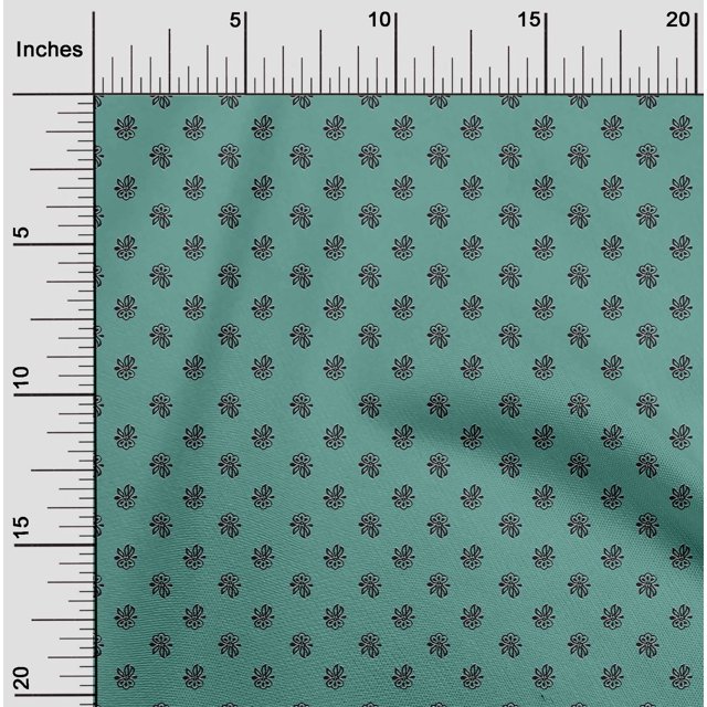 oneOone Georgette Viscose Fabric Floral Block Print Sewing Fabric BTY 42 Inch Wide