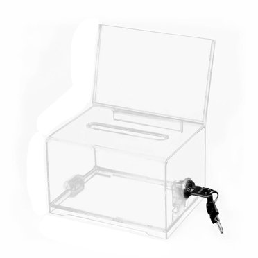 Boîte de Vote Transparente Contenant de Billets Multifonctionnelle Boîte de Tirage Boîte à Billets Boîte à Commentaires Boîte de Bulletin Boîte de Dons en Acrylique pour la Communauté