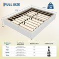 thumbnail image 2 of Full Size Cloud Bed Frame, Low Bed Frame Without Headboard, Corduroy Upholstered Low Platform Bed with Solid Wood Legs, No Box Spring Required, Quiet and Easy Assembly, White, 2 of 8