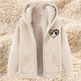 thumbnail image 1 of LOVZFMLL Jackets for Women's Fashionable Printed Fleece Hooded Sweatshirt Jacket, 1 of 4
